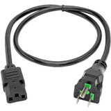 Tripp Lite 3ft Computer Power Cord Hospital Medical Cable 5-15P to C13 10A 18AWG 3' - For Computer, Scanner, Printer, Monitor - 120 V (P006-003-HG10)