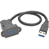 Tripp Lite U324-001-KPA-BK USB Extension Data Transfer Cable - USB for Home Theater System, Motherboard, Chromebook, PDU, UPS - 640 - (Fleet Network)
