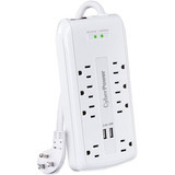 CyberPower CSP806U Professional 8-Outlets Surge Suppressor - 8 x NEMA 5-15R, 2 x USB - 3000 J - 120 V AC Input - Fax/Modem/Phone (Fleet Network)