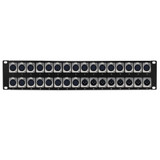 24-Port XLR Female + 8-port XLR Male patch panel, 19 inch rackmount 2U (FN-PP-XLR-24F8M)