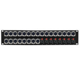 24-Port XLR Female + 8-Port TRS Femae patch panel, 19 inch rackmount 2U (FN-PP-XLRF24-TRS8)