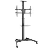 TV Cart with Shelf - Tilt, Pivot, Adjustable Height, VESA 600x400, Fits TV Sizes from 37 to 70 Inch (FN-MT-2500-BK)