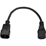 StarTech.com 1 ft Standard Computer Power Cord Extension - C14 to C13 - 1ft (PXT1001)