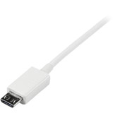 StarTech.com 1m White Micro USB Cable - A to Micro B - 3.3 ft USB Data Transfer Cable for Cellular Phone, Camera, Hard Drive, Tablet - (USBPAUB1MW)