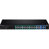 TRENDnet 28-Port Gigabit Web Smart PoE+ Switch - 24 x Gigabit Ethernet Network, 4 x Gigabit Ethernet Expansion Slot - Manageable - - 2 (Fleet Network)