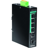 TRENDnet 5-Port Hardened Industrial Gigabit PoE+ DIN-Rail Switch - 5 Network, 1 Expansion Slot - Twisted Pair - 2 Layer Supported - - (Fleet Network)