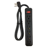 6 Outlet Power Strip - 3ft Cord, Down Angle Plug - Black (FN-PB-015-BK)