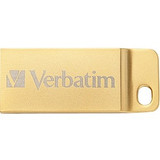 Verbatim Metal Executive USB 3.0 Flash Drive - 32 GB - USB 3.0 - Gold - Lifetime Warranty - TAA Compliant (99105)