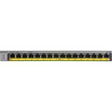 Netgear 16-Port 183W PoE/PoE+ Gigabit Ethernet Unmanaged Switch - 16 Ports - 2 Layer Supported - Twisted Pair - Wall Mountable, - (GS116PP-100NAS)