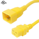 15ft IEC C19 to IEC C20 Power Cable - 12AWG SJT - Yellow (FN-PW-125-15YL)