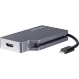 StarTech.com USB-C Multiport Video Adapter - 4-in-1 USB-C to DVI / HDMI / VGA / mDP Video Adapter - Space Gray - 4K 30 Hz - - Connect (CDPVDHDMDPSG)