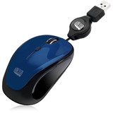 Adesso iMouse S8L - USB Illuminated Retractable Mini Mouse - Optical - Cable - Blue - USB 2.0 - 1600 dpi - Scroll Wheel - 3 Button(s) (IMOUSE S8L)