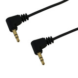 3ft 3.5mm stereo right angle male to right angle male  28AWG FT4  - Black (FN-AUD-240-03)