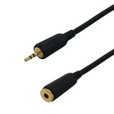 15ft Premium  2.5mm Male To 3.5mm Female Cable 24AWG FT4 - Black (FN-25M-35F-15)