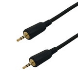 50ft Premium  2.5mm Stereo Cable Male To Male Cable 24AWG FT4 - Black (FN-25MM1-50)