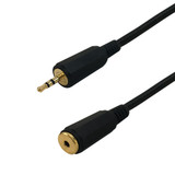 35ft Premium  2.5mm Stereo Male To Female Cable 24AWG FT4 - Black (FN-25MM3-35)