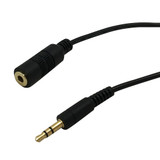 6ft 3.5mm Stereo Male to Female Cable 28AWG FT4  - Black (FN-AUD-225-06)