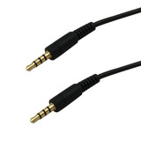 6ft 3.5mm 4C male to male 28AWG FT4  - Black (FN-AUD-260-06)