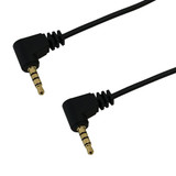 2ft 3.5mm 4C right angle male to right angle male 28AWG FT4  - Black (FN-AUD-280-02)