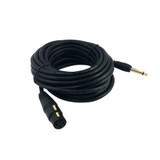 3ft XLR 3-pin Female to 1/4 Inch TS Male Unbalanced Cable - Black ( Fleet Network )