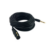 10ft XLR 3-pin Female to 1/4 Inch TS Male Unbalanced Cable - Black ( Fleet Network )