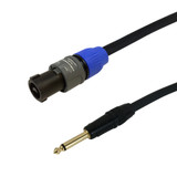 10ft Premium Phantom Cables 2-Pole speakON to 1/4 inch TS Speaker Cable 14AWG FT4 ( Fleet Network )