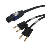 75ft Premium Phantom Cables 4-Pole Speakon to 2 x Dual Banana Clip Speaker Cable 14AWG FT4 ( Fleet Network )