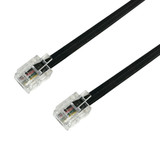 7ft RJ11 Modular Telephone Cable Cross-Wired 6P4C - Black (FN-PH-200-07BK)