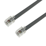 10ft RJ12 Modular Telephone Cable Cross-Wired 6P6C - Silver Satin (FN-PH-210-10SL)