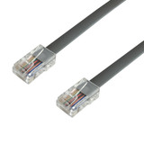 1ft RJ45 Modular Telephone Cable Cross-Wired 8P8C - Silver Satin (FN-PH-220-01SL)