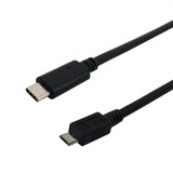3ft USB 2.0 Type-C male to Micro-B male cable 480Mpbs 3A - Black (FN-USB-350-03)