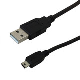 1ft USB 2.0 A Male to Mini-B 5-pin Male Hi-Speed Cable - Black (FN-USB-AM51-01)