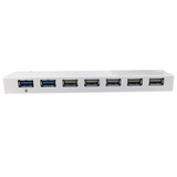 7-Port USB 3.0 Hub (2x USB 3.0, 5x USB 2.0 + Charger) - White ( Fleet Network )