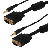 75ft Premium SVGA + 3.5mm Audio Cable HD15 Male to Male CL2/FT4 Rated (FN-SVGA1A-75)