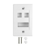 Wall Plate, 2-Port Keystone + 1-Port Dual Keystone, White (FN-WP-2P1D-WH)