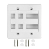 Wall Plate, 4-Port Keystone + 2-Port Dual Keystone, Double Gang - White (FN-WP-4P2D-WH)