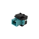 SC/SC Keystone Wall Plate Insert Black- Multimode OM3/4 Simplex - Aqua ( Fleet Network )