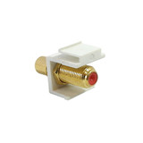 RCA Female to F-Type Female Keystone Wall Plate Insert, Gold Plated - Red ( Fleet Network )