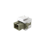 SC/SC Keystone Wall Plate Insert White - Multimode 62.5u Simplex - Beige ( Fleet Network )