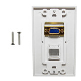 1-Port VGA Wall Plate Kit Decora White (with 1x Keystone Hole) ( Fleet Network )