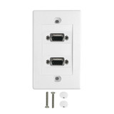 2-Port VGA Wall Plate Kit - White (FN-WPK-VGA2)