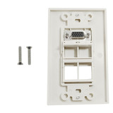 1-Port VGA Wall Plate Kit Decora White (with 4x Keystone inserts) ( Fleet Network )