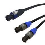 3ft Premium Phantom Cables 4-Pole speakON to 2x 2-Pole speakON Speaker Cable 14AWG FT4 ( Fleet Network )
