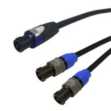 3ft Premium Phantom Cables 4-Pole SpeakON to 2x 2-Pole SpeakON Speaker Cable 12AWG FT4 ( Fleet Network )