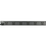 Tripp Lite Power Strip Rackmount Metal 120V 5-15R Right Angle 12 Outlet 1U - NEMA 5-15P - 12 NEMA 5-15R Hospital Grade - 4.57m (RS1215-RA)