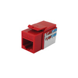 RJ45 Cat6 Slim Profile Jack, 110 Punch-Down - Red (FN-JK-C6P1-RD)