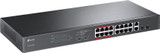 TP-LINK 16-Port 10/100Mbps + 2-Port Gigabit Unmanaged PoE Switch - 16 Ports - 2 Layer Supported - Modular - Twisted Pair, Optical - 1U (TL-SL1218MP)