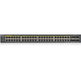 ZyXEL 48-port GbE Smart Managed PoE Switch - 48 Ports - Manageable - 4 Layer Supported - Modular - Twisted Pair, Optical Fiber - - (GS1920-48HPv2)