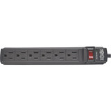 Tripp Lite Power Strip 6 Outlet NEMA 5-15R AC 6 ' Cord 5-15P Black Housing - NEMA 5-15P - 6 x NEMA 5-15R - 6 ft Cord - 15 A Current - (Fleet Network)