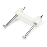 StarTech.com 100 Pack Cable Clips with Nails - Two Steel Nails - Reusable Nail-in Clamps - Cord Mounting Clips/Fasteners/Tacks White - (CBMDNMCC2)